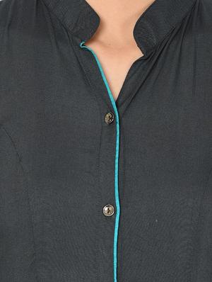 A-line piping solid kurta - 15727419 - Standard Image - 4