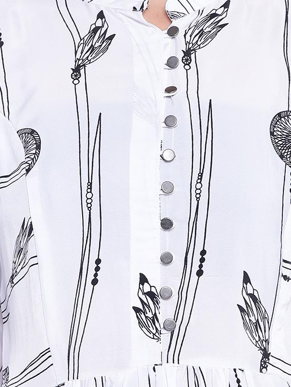 A-line printed slit kurta - 15727420 - Zoom Image - 4