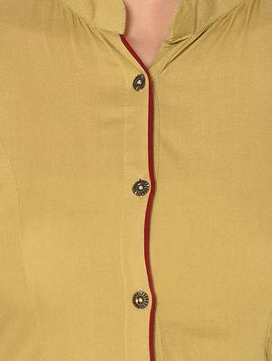 A-Line Front Slit solid Kurta - 15727421 - Standard Image - 4