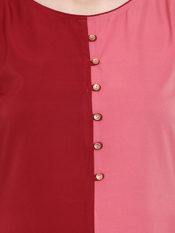 A-line color block kurta - 15727452 - Zoom Image - 4