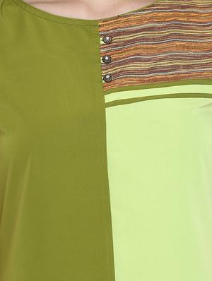 Straight color block kurta - 15727454 - Standard Image - 4