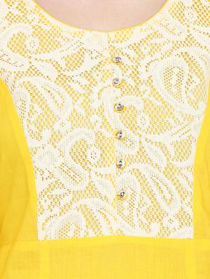High low net yoke kurta - 15727469 - Standard Image - 4