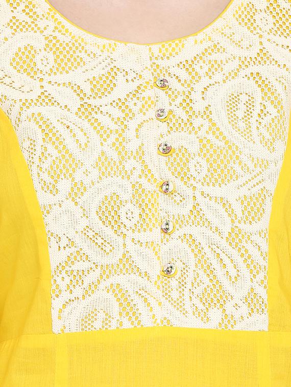 High low net yoke kurta - 15727469 - Zoom Image - 4
