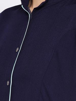 A-line piping solid kurta - 15727470 - Standard Image - 4