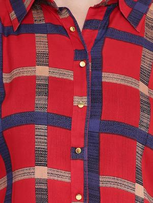 Checkered straight kurta - 15727474 - Standard Image - 4