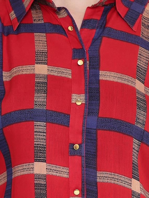 Checkered straight kurta - 15727474 - Zoom Image - 4