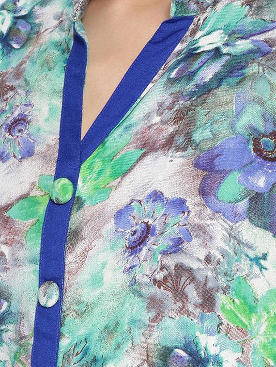 A-line floral printed kurta - 15727498 - Zoom Image - 4
