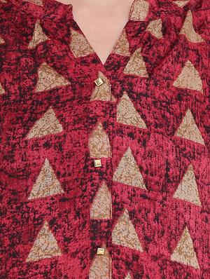 Geometrical straight kurta with tassels - 15727540 - Standard Image - 4