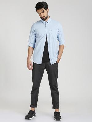 grey cotton blend chinos - 15727667 - Standard Image - 4