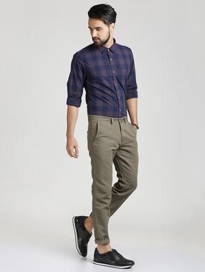grey cotton blend chinos - 15727668 - Standard Image - 4