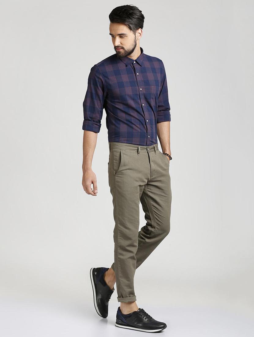 grey cotton blend chinos - 15727668 - Zoom Image - 4