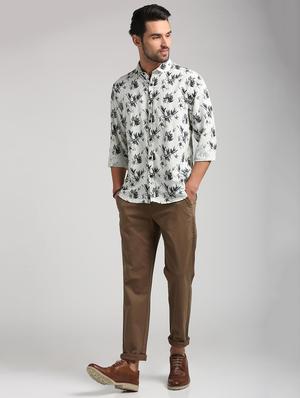 brown cotton blend chinos - 15727695 - Standard Image - 4