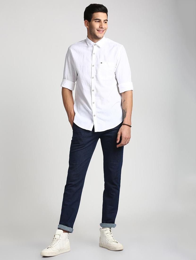 blue cotton blend chinos - 15727700 - Zoom Image - 4