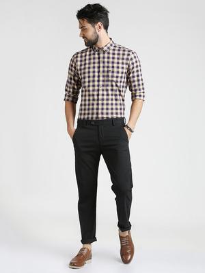 black cotton blend chinos - 15727701 - Standard Image - 4