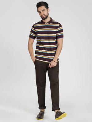 brown cotton blend chinos - 15727702 - Standard Image - 4