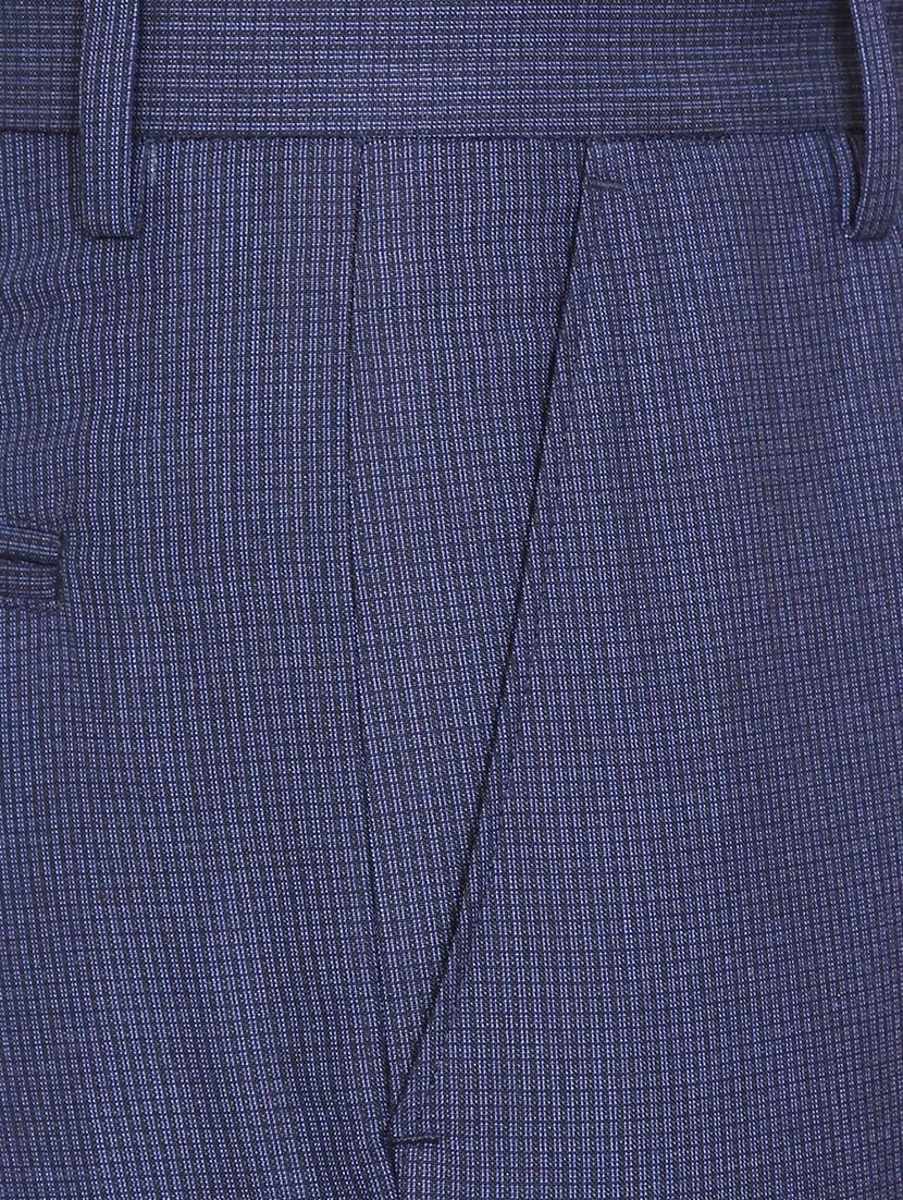 blue polyester blend flat front formal trouser - 15727737 - Zoom Image - 4