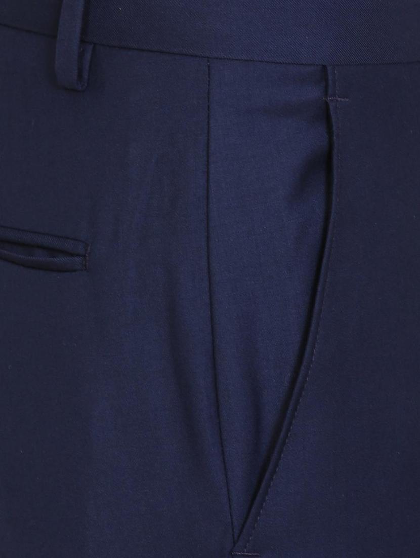 navy blue terry rayon flat front formal trouser - 15727738 - Zoom Image - 4