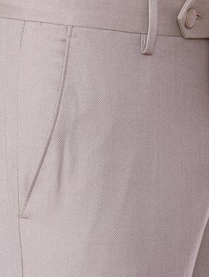 beige polyester blend flat front formal trouser - 15727752 - Standard Image - 4