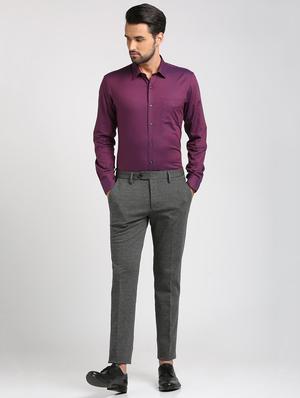 grey polyester blend pleated formal trouser - 15727810 - Standard Image - 4