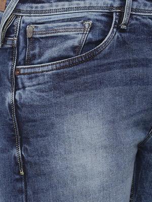 blue cotton blend washed jeans - 15728244 - Standard Image - 4