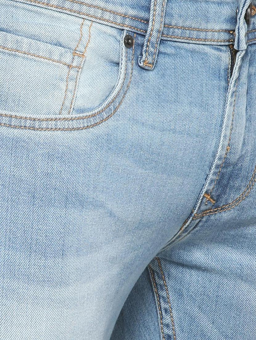 blue cotton blend washed jeans - 15728247 - Zoom Image - 4