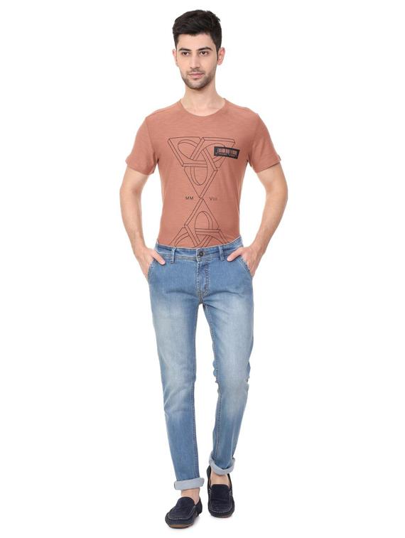 blue cotton blend washed jeans - 15728260 - Zoom Image - 4