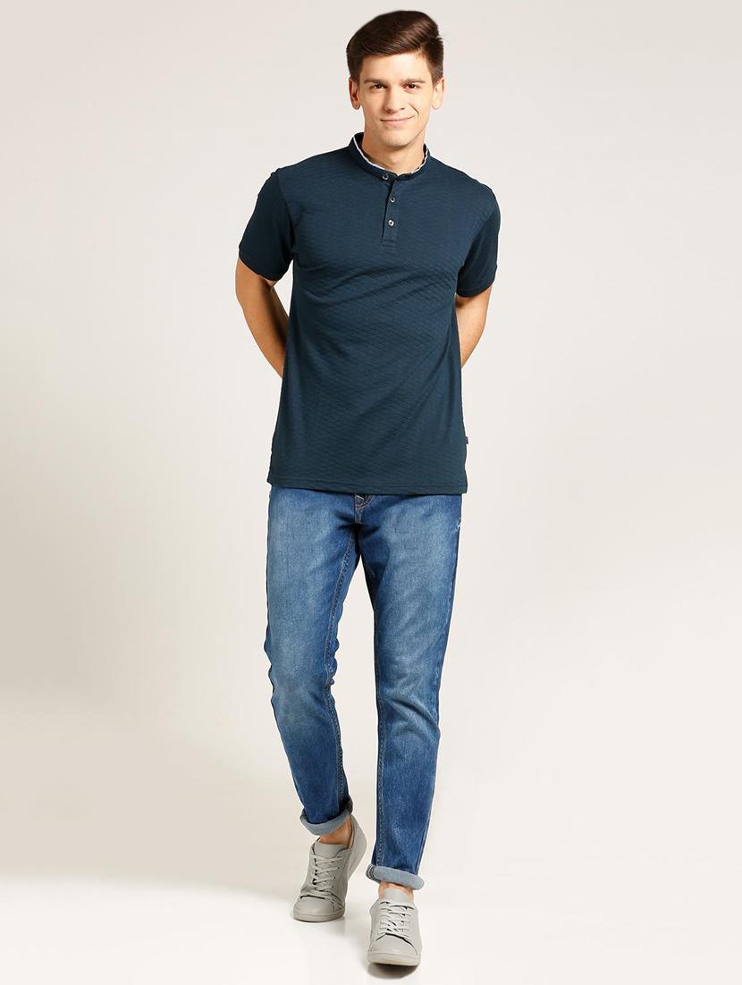 blue cotton blend washed jeans - 15728263 - Zoom Image - 4