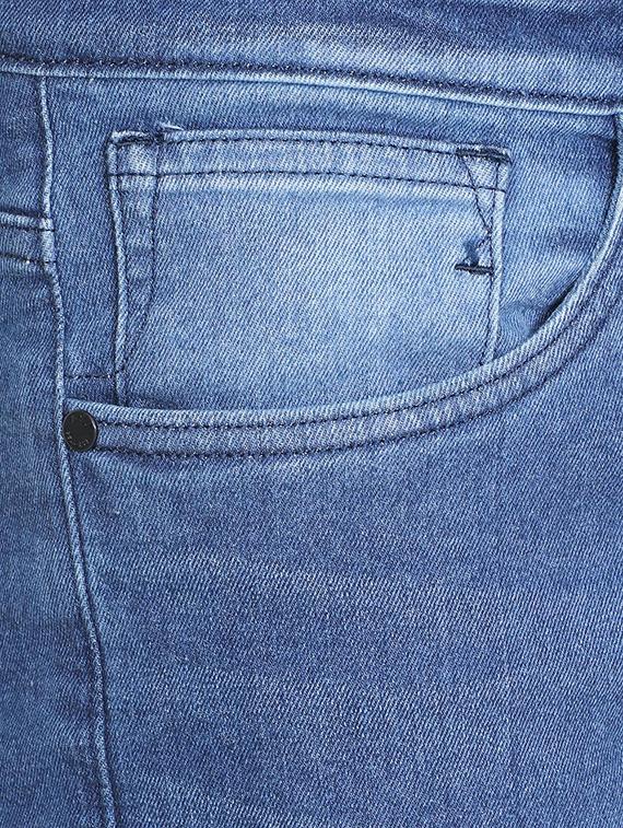 blue cotton blend washed jeans - 15728265 - Zoom Image - 4