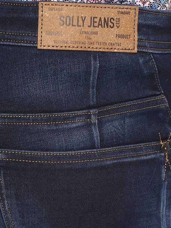 blue cotton blend washed jeans - 15728277 - Zoom Image - 4