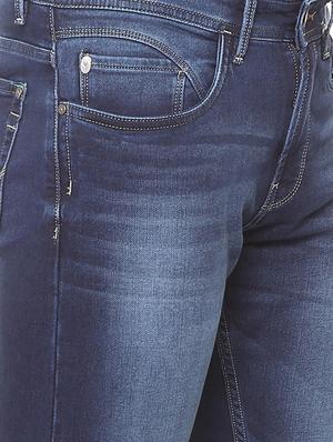 blue cotton blend washed jeans - 15728283 - Standard Image - 4