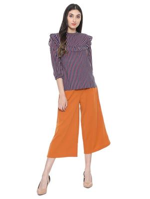ruffled detail striped top - 15728393 - Standard Image - 4