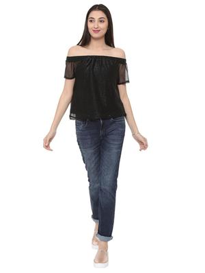 sheer sleeved off shoulder top - 15728398 - Standard Image - 4