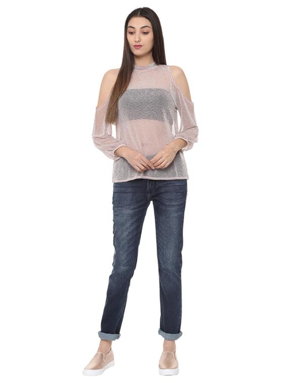 tie up back sheer top - 15728399 - Zoom Image - 4