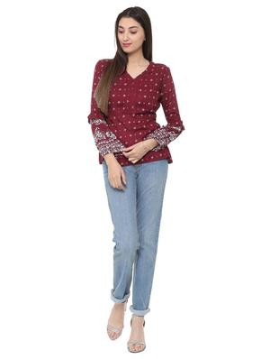 lace trim ruffle detail top - 15728405 - Standard Image - 4