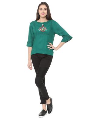 lace trim embroidered top - 15728409 - Standard Image - 4