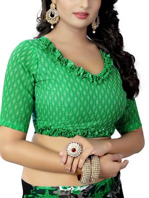 floral printed saree with blouse - 15728444 - Standard Image - 4