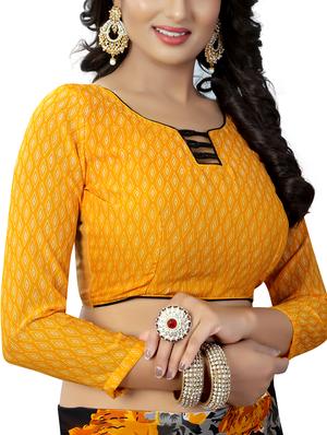 floral printed saree with blouse - 15728446 - Standard Image - 4