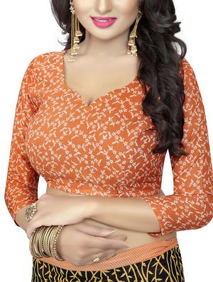 floral half & half saree with blouse - 15728458 - Standard Image - 4