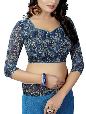 paisley half & half saree with blouse - 15728460 - Standard Image - 4