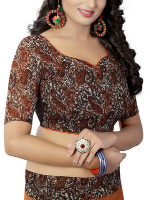 paisley half & half saree with blouse - 15728462 - Standard Image - 4