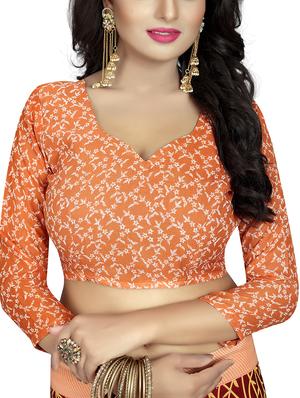 floral half & half saree with blouse - 15728464 - Standard Image - 4