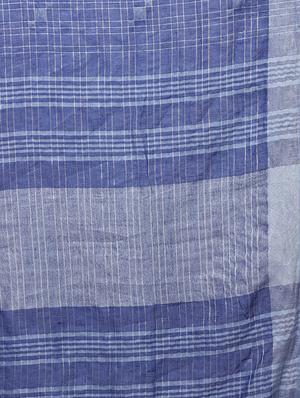 checkered linen handloom saree with blouse - 15728566 - Standard Image - 4