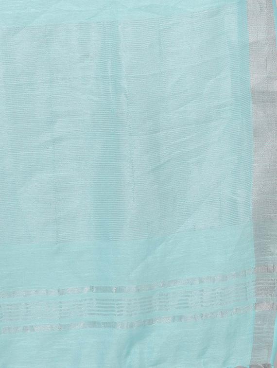solid handloom saree with blouse - 15728571 - Zoom Image - 4
