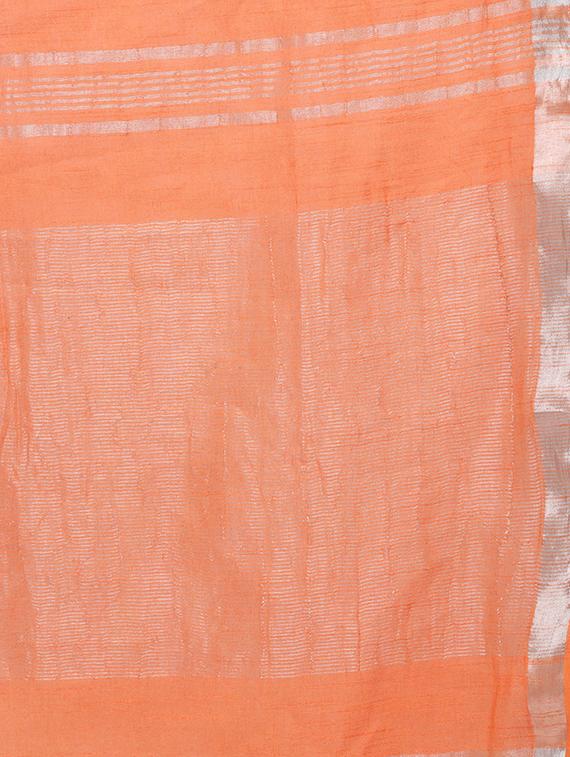 solid handloom saree with blouse - 15728573 - Zoom Image - 4
