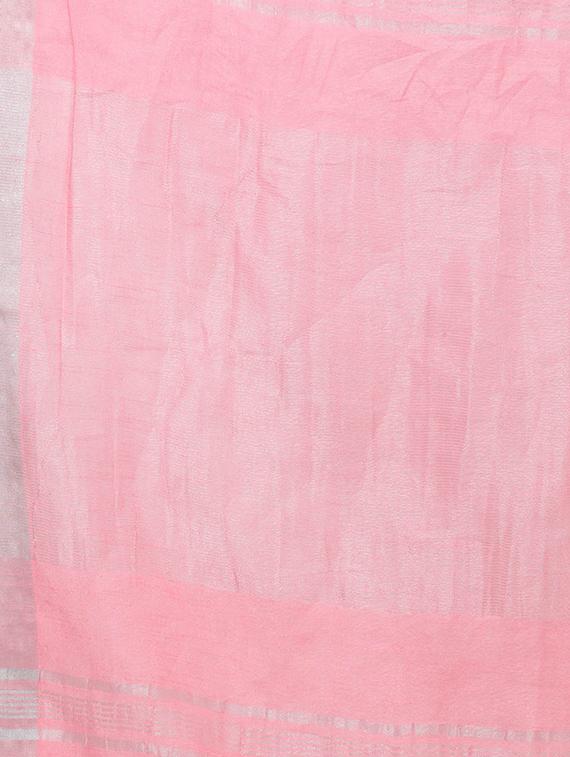 solid handloom saree with blouse - 15728574 - Zoom Image - 4