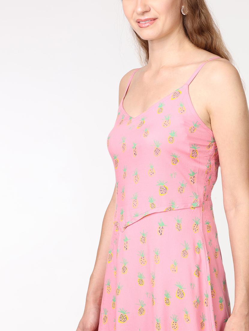 smocked back quirky print a-line dress - 15728577 - Zoom Image - 4