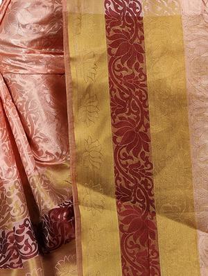floral zari motif banarasi saree with blouse - 15728866 - Standard Image - 4