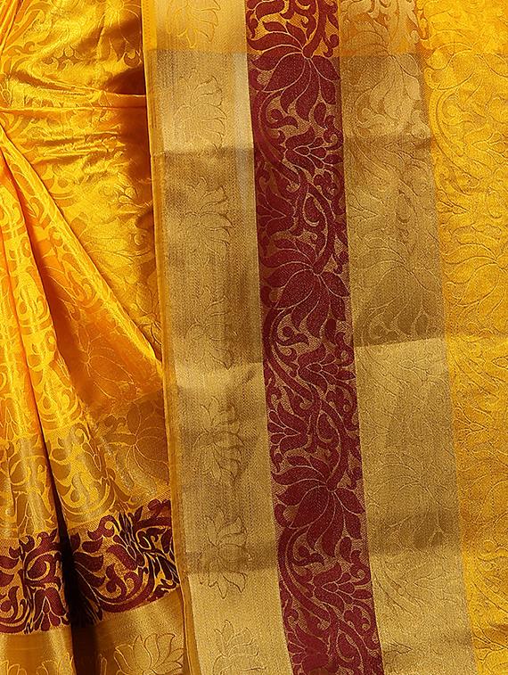 floral zari motif banarasi saree with blouse - 15728870 - Zoom Image - 4