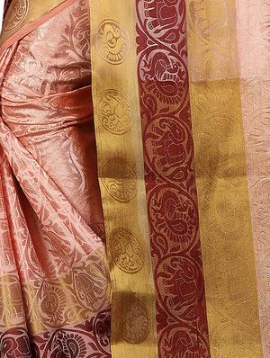 conversational zari motif banarasi saree with blouse - 15728876 - Standard Image - 4