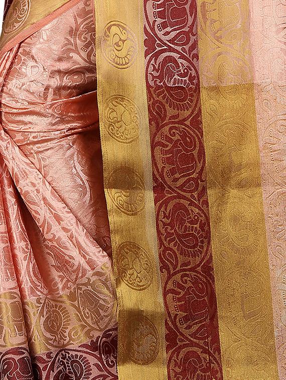 conversational zari motif banarasi saree with blouse - 15728876 - Zoom Image - 4